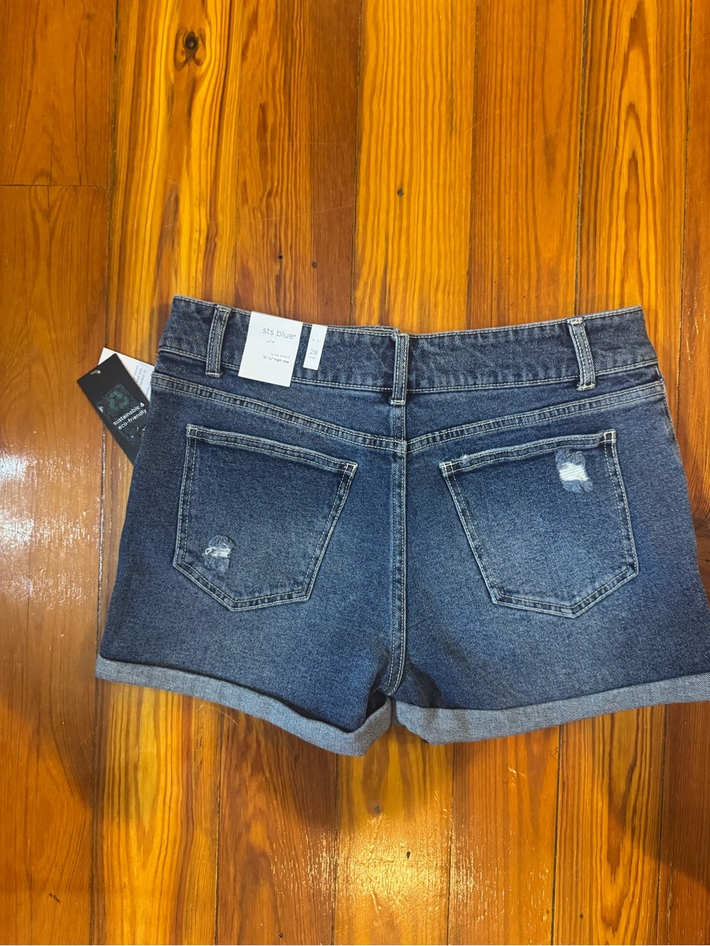 STS Blue Dark Wash Rolled Hem Jean Shorts